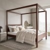 King Size Four Poster Wooden Bed Frame in Walnut - Victoria