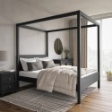 VCT006 Double Four Poster Bed Frame in Black - Victoria