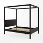 Double Four Poster Bed Frame in Black - Victoria