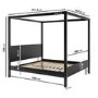Super King Four Poster Bed Frame in Black - Victoria