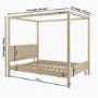 Double Four Poster Bed Frame in Oak - Victoria