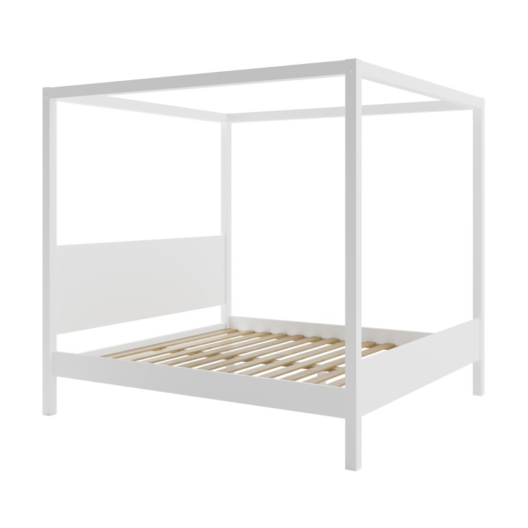 Super King Four Poster Bed Frame in White - Victoria