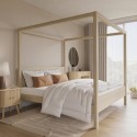 VCT013 Super King Four Poster Bed Frame in Light Wood - Victoria