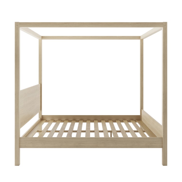 Super King Four Poster Bed Frame in Light Wood - Victoria