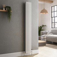 Reggio White Vertical Triple Column Traditional Radiator 1500x200mm 1875 BTU - Cast Iron Style Reggio White Vertical Triple Column Traditional Radiator 1500x200mm 1875 BTU - Cast Iron Style
