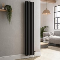 Reggio Midnight Black Vertical Triple Column Traditional Radiator 1500x290mm 2813 BTU - Cast Iron Style Reggio Midnight Black Vertical Triple Column Traditional Radiator 1500x290mm 2813 BTU - Cast Iron Style