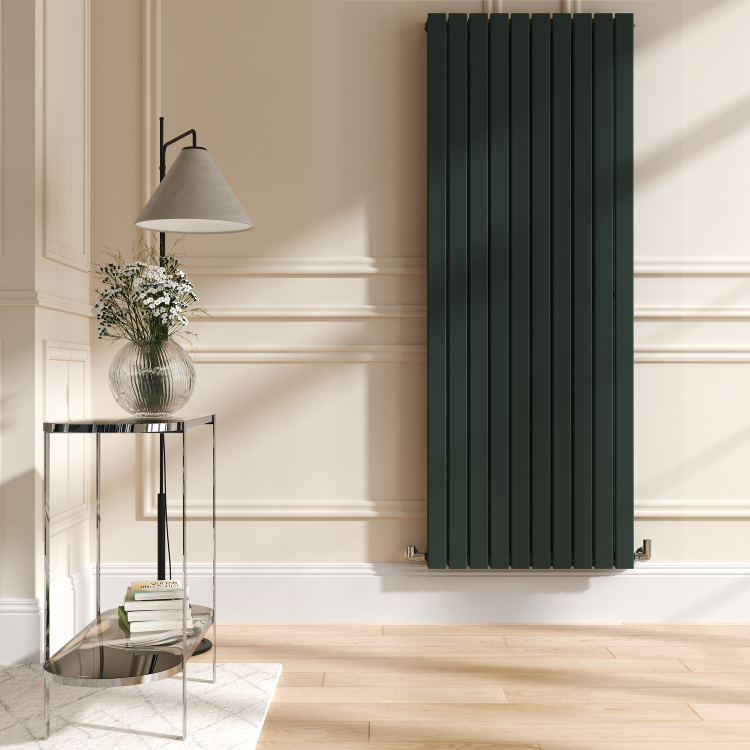 Riace Evergreen Vertical Flat Designer Radiator 1800x680mm Double Panel 6947 BTU