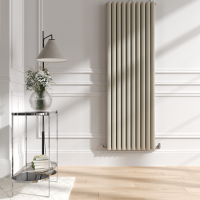 Refurbished - Sorrento Linen Vertical Oval Designer Radiator 1800x590mm Double Panel 6229 BTU