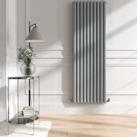 Sorrento Salt & Pepper Vertical Oval Designer Radiator 1800x590mm Double Panel 6229 BTU