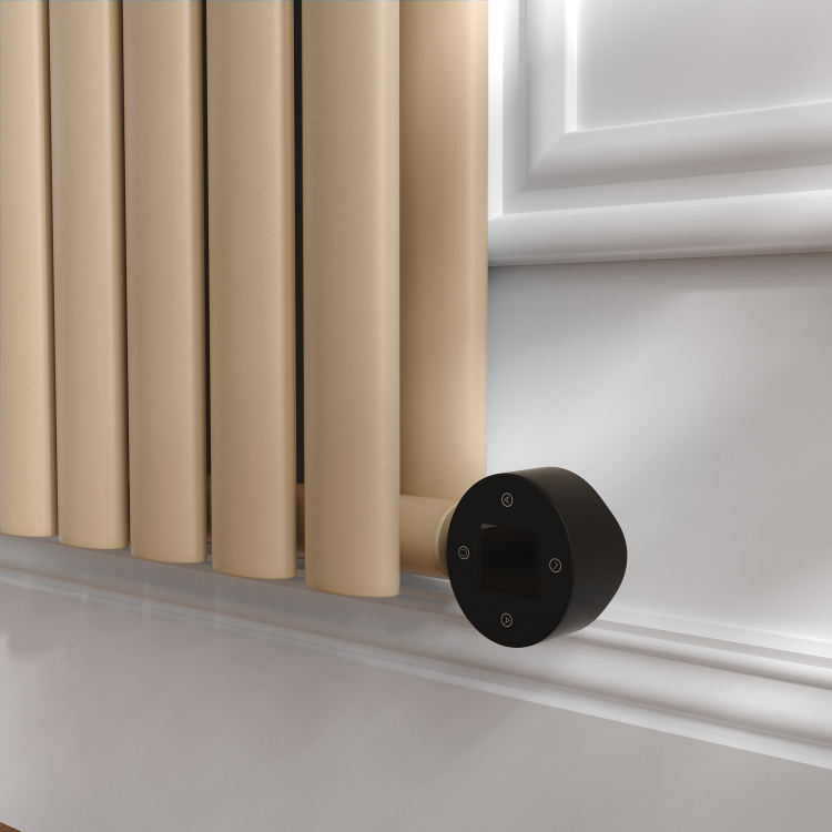 Elk brown Vertical Smart Electric Radiator with Wi-Fi Thermostat - 1.2KW - H1600xW236 - Bathroom Safe