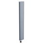 GRADE A1 - Light Grey Electric Vertical Designer Radiator 1.2kW with Wifi Thermostat - Double Panel H1600xW236mm - IPX4 Bathroom Safe