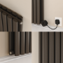 Russet Vertical Smart Electric Radiator with Wi-Fi Thermostat - 1.2KW - H1600xW236 - Bathroom Safe