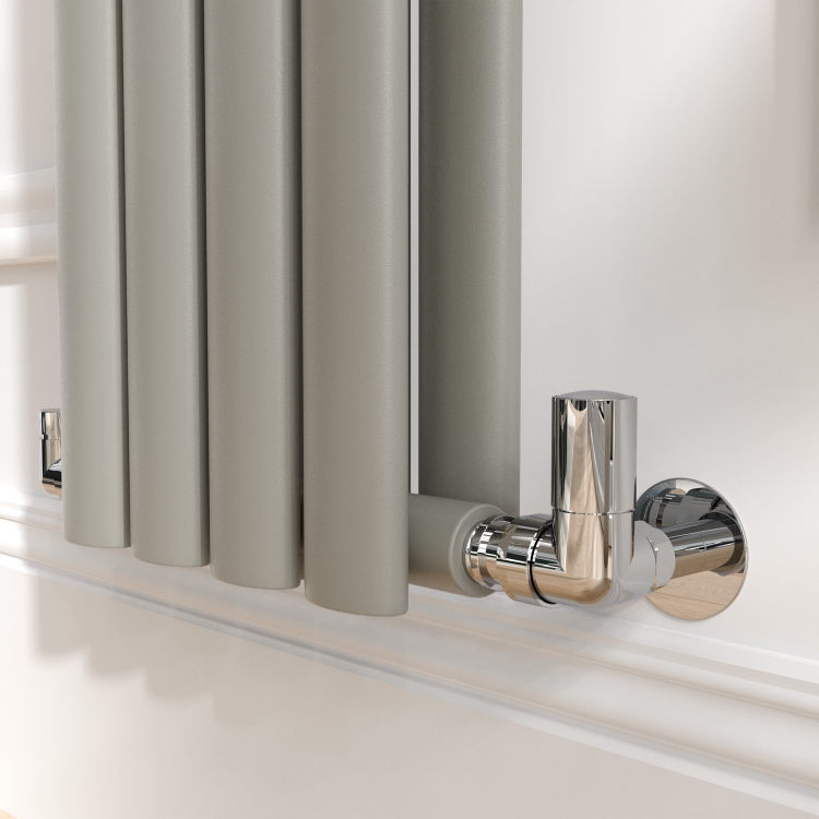 Sorrento Smoked Stone Vertical Oval Designer Radiator 1600x236mm Double Panel 2234 BTU