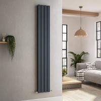 Riace Anthracite Vertical Flat Designer Radiator 1800x272mm Double Panel 2778 BTU Riace Anthracite Vertical Flat Designer Radiator 1800x272mm Double Panel 2778 BTU