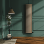 Beige grey Vertical Smart Electric Radiator with Wi-Fi Thermostat - 1.2KW - H1600xW354 - Bathroom Safe