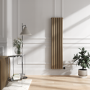 Beige grey Vertical Smart Electric Radiator with Wi-Fi Thermostat - 1.2KW - H1600xW354 - Bathroom Safe