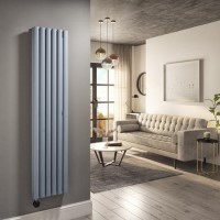Light Grey Vertical Smart Electric Radiator with Wi-Fi Thermostat - 1200W - Double Panel H1600xW354mm - Bathroom Safe Light Grey Vertical Smart Electric Radiator with Wi-Fi Thermostat - 1200W - Double Panel H1600xW354mm - Bathroom Safe