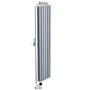 Light Grey Vertical Smart Electric Radiator with Wi-Fi Thermostat - 1200W - Double Panel H1600xW354mm - Bathroom Safe