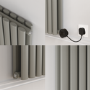 Smoked Stone Vertical Smart Electric Radiator with Wi-Fi Thermostat - 1.2KW - H1600xW354 - Bathroom Safe
