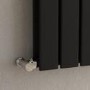 Riace Midnight Black Vertical Flat Designer Radiator 1600x408mm Double Panel 3687 BTU