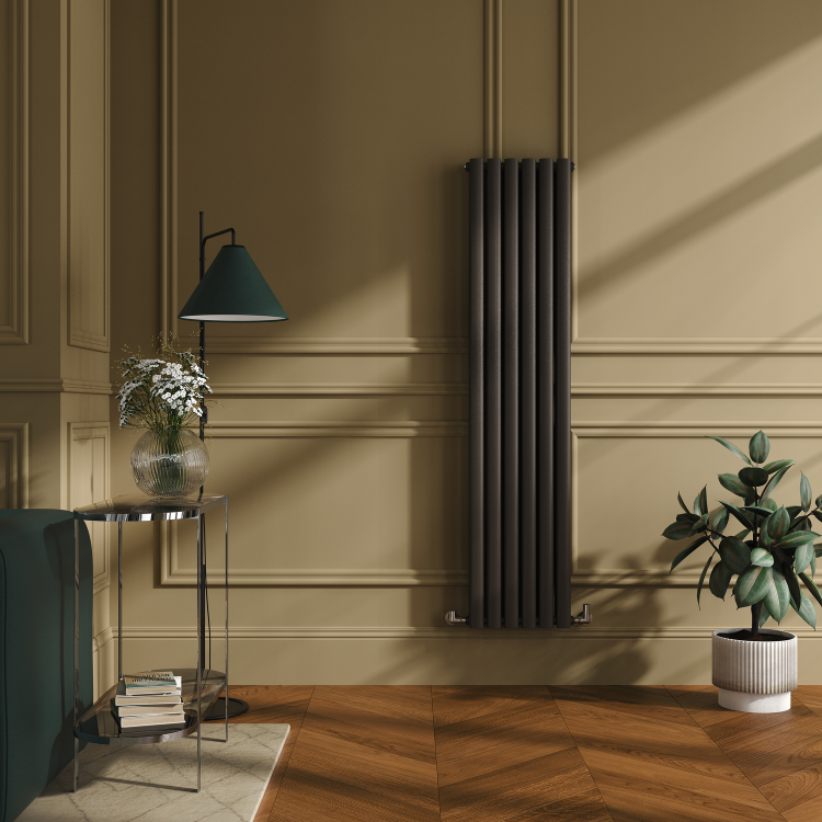 Sorrento Russet Vertical Oval Designer Radiator 1600x354mm Double Panel 3351 BTU
