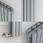 Sorrento Salt & Pepper Vertical Oval Designer Radiator 1600x354mm Double Panel 3351 BTU