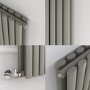 Sorrento Smoked Stone Vertical Oval Designer Radiator 1600x354mm Double Panel 3351 BTU