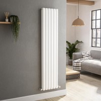 Sorrento White Vertical Oval Designer Radiator 1600x354mm Double Panel 3351 BTU Sorrento White Vertical Oval Designer Radiator 1600x354mm Double Panel 3351 BTU