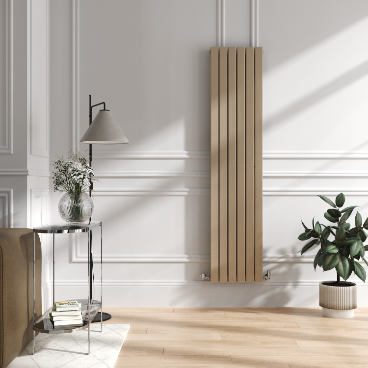 Riace Cleopatra Vertical Flat Designer Radiator 1800x408mm Double Panel 4168 BTU