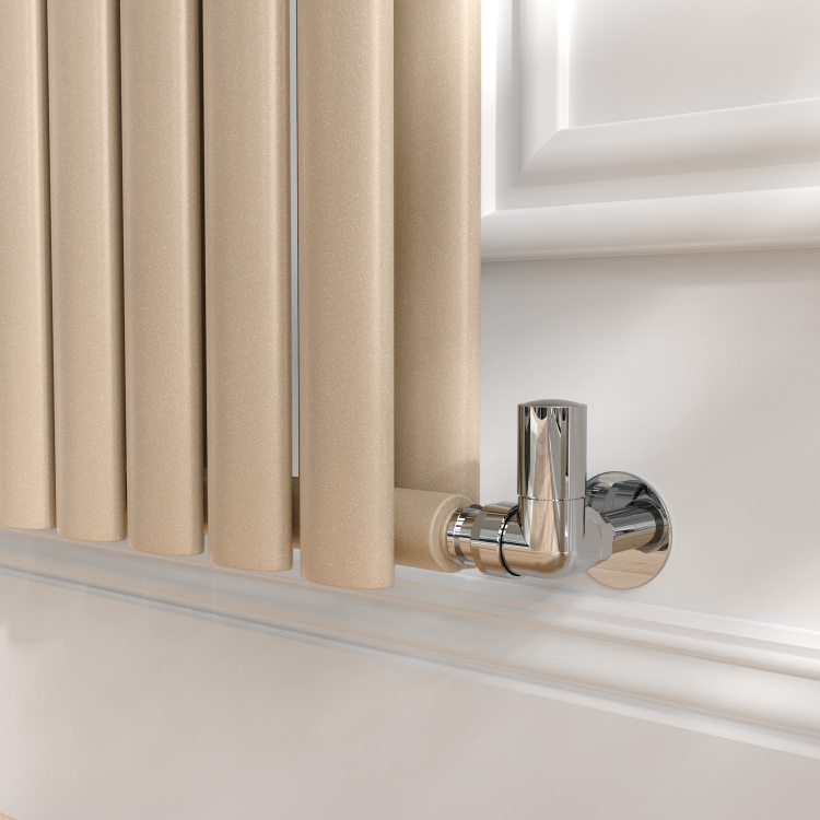 Sorrento Beige grey Vertical Oval Designer Radiator 1600x472mm Double Panel 4468 BTU