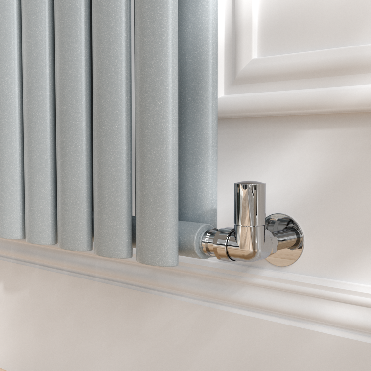 Sorrento Salt & Pepper Vertical Oval Designer Radiator 1600x472mm Double Panel 4468 BTU