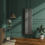 Sorrento Smoked Stone Vertical Oval Designer Radiator 1600x472mm Double Panel 4468 BTU