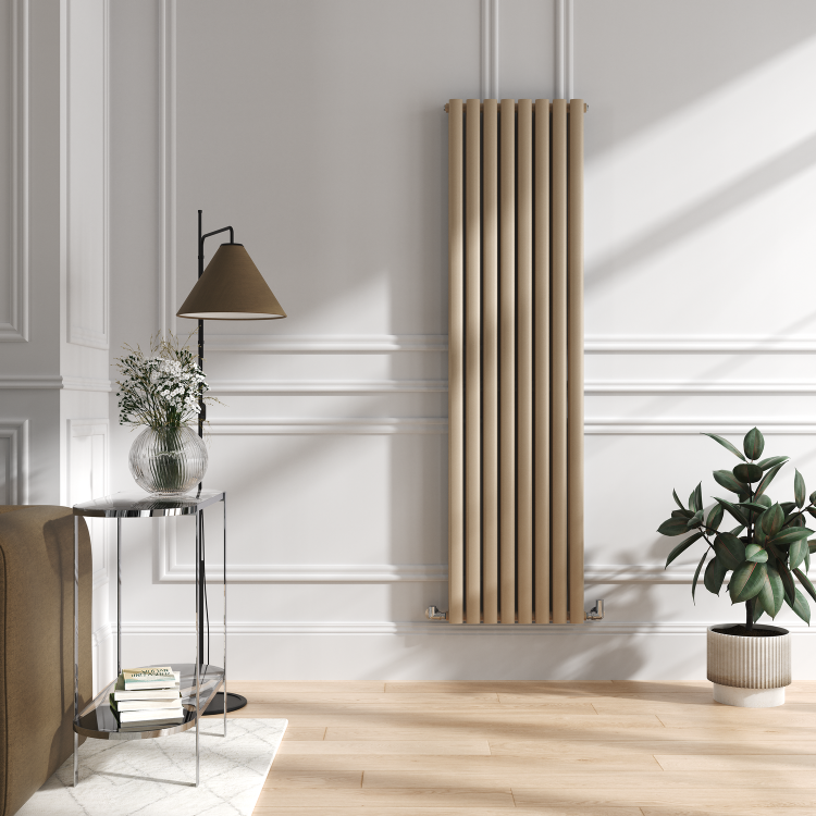 Sorrento Cleopatra Vertical Oval Designer Radiator 1800x472mm Double Panel 4983 BTU