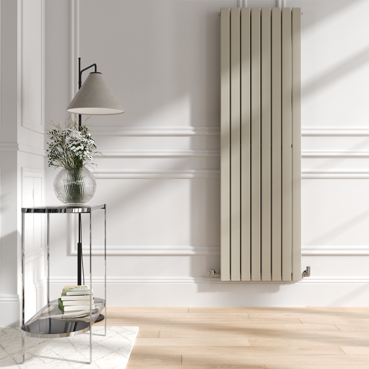 Riace Linen Vertical Flat Designer Radiator 1800x544mm Double Panel 5557 BTU