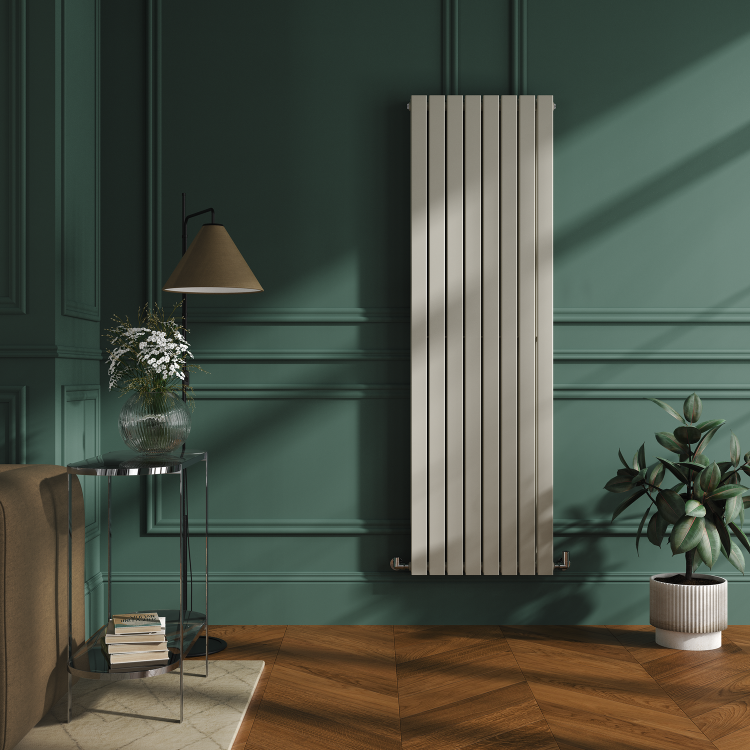 Riace Linen Vertical Flat Designer Radiator 1800x544mm Double Panel 5557 BTU