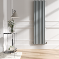 Sorrento Salt & Pepper Vertical Oval Designer Radiator 1800x472mm Double Panel 4983 BTU