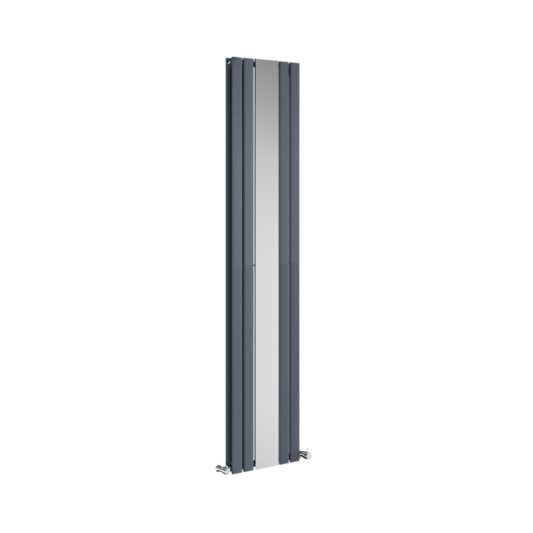 Specchio Anthracite Vertical Flat Designer Radiator with Mirror 1800x385mm Double Panel 3541 BTU