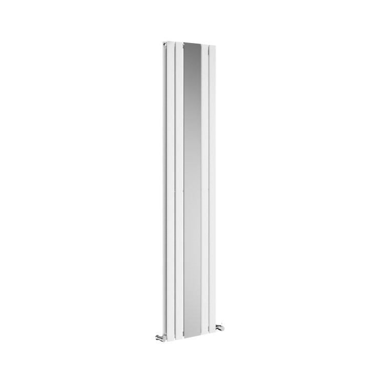 Specchio White Vertical Flat Designer Radiator with Mirror 1800x385mm Double Panel 3541 BTU