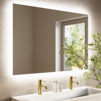 Rectangular Backlit Heated Bathroom Mirror with Lights & Bluetooth Speaker 1200 x 800mm - Vela Rectangular Backlit Heated Bathroom Mirror with Lights & Bluetooth Speaker 1200 x 800mm - Vela