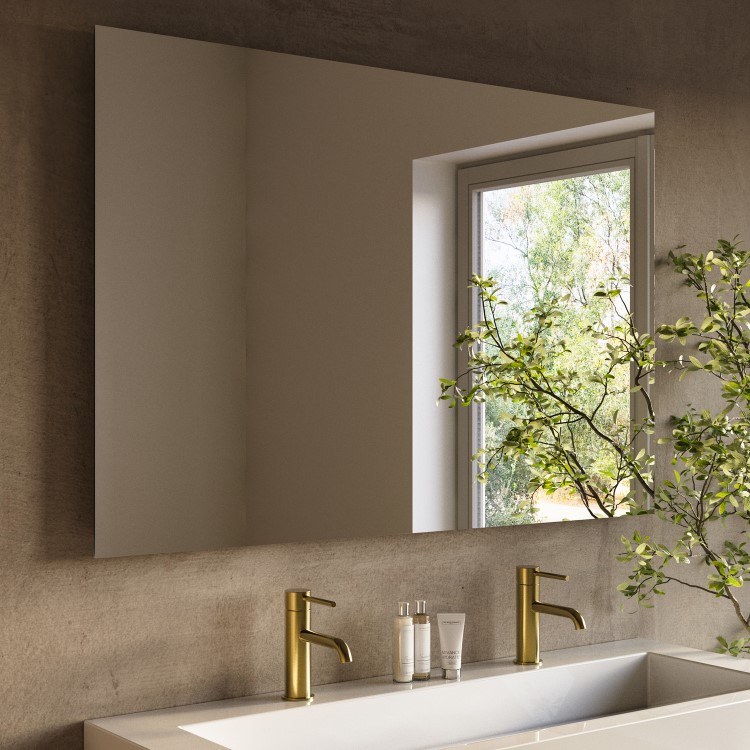 Rectangular Backlit Heated Bathroom Mirror with Lights & Bluetooth Speaker 1200 x 800mm - Vela