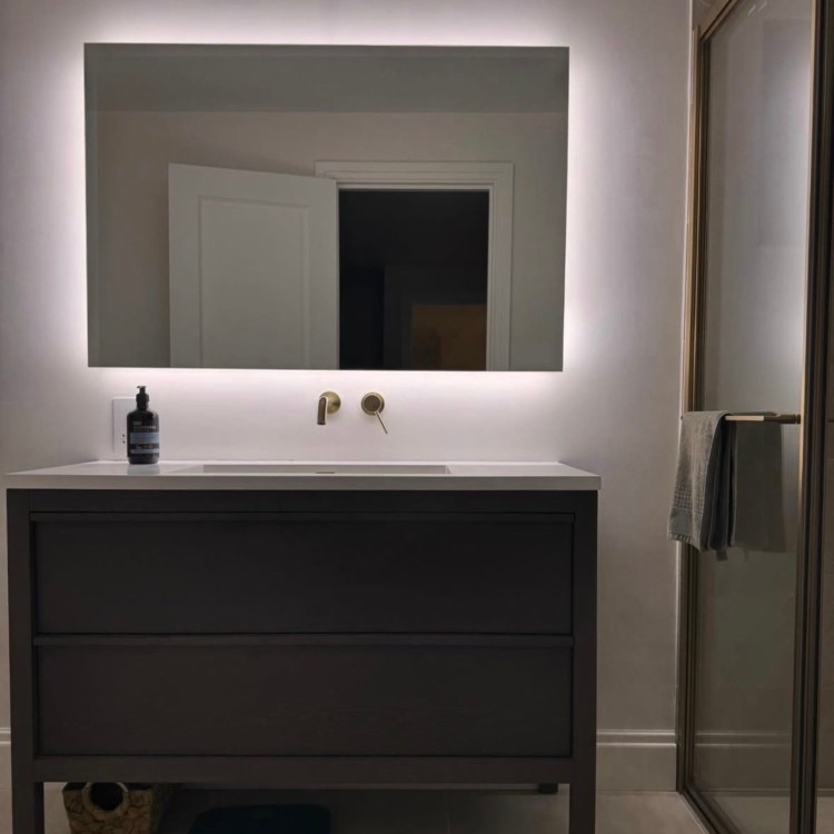 Rectangular Backlit Heated Bathroom Mirror with Lights & Bluetooth Speaker 1200 x 800mm - Vela