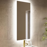 Rectangular Backlit Heated Bathroom Mirror with Lights – 900 x 420mm - Vela Rectangular Backlit Heated Bathroom Mirror with Lights – 900 x 420mm - Vela