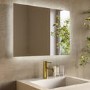 GRADE A1 - Rectangular Backlit Bathroom Mirror with Battery Operated Lights 700 x 500mm - Vela