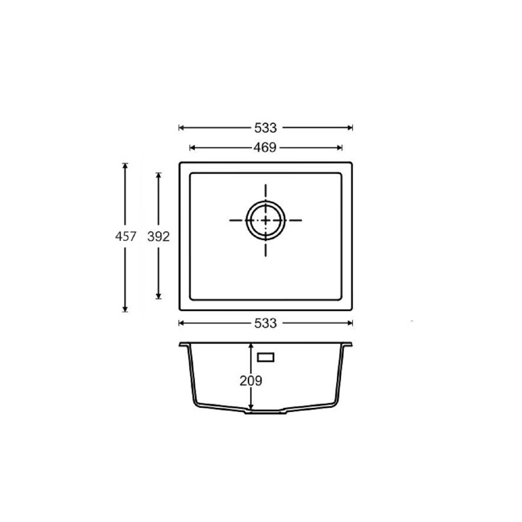 Single Bowl Inset / Undermount White Granite Kitchen Sink 1000mm - Essence