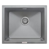 Single Bowl Inset / Undermount  Grey Granite Kitchen Sink with Reversible Drainer - Essence Single Bowl Inset / Undermount  Grey Granite Kitchen Sink with Reversible Drainer - Essence