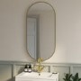 Oval Brass Backlit Heated Bathroom Mirror with Lights 500 x 1000mm - Venus