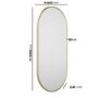 Oval Brass Backlit Heated Bathroom Mirror with Lights 500 x 1000mm - Venus