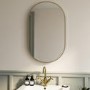GRADE A1 - Oval Brass Backlit Bathroom Mirror with Battery Operated Lights 500 x 800mm - Venus