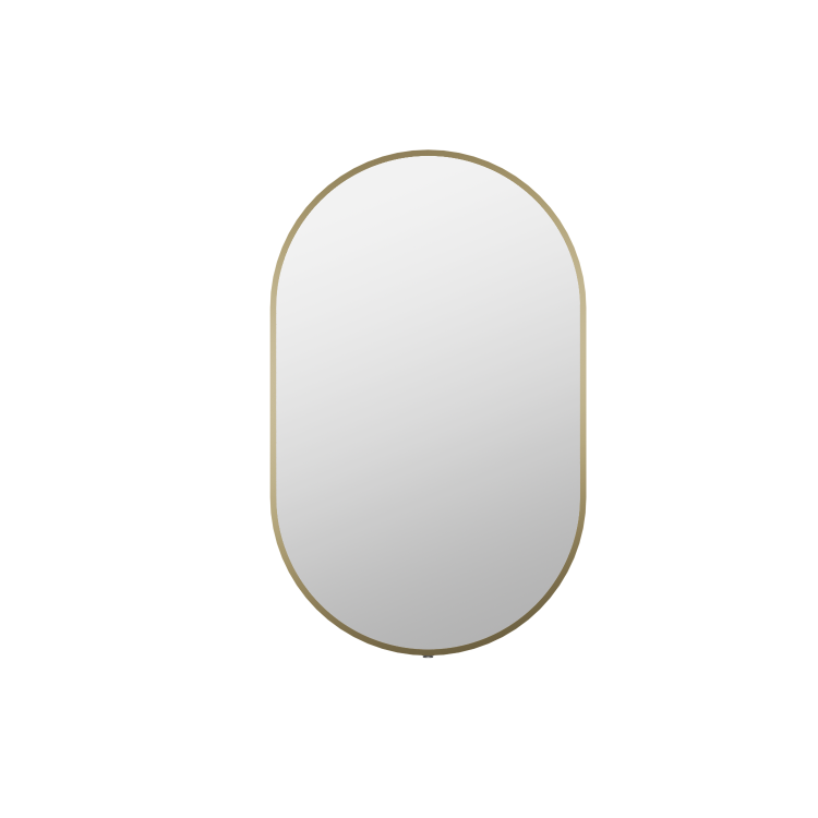 Oval Backlit Brass Wall Mirror with Battery Operated Lights 50 x 80cm - Venus