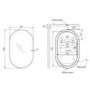 ONLY OPENED - Oval Brass Backlit LED Heated Bathroom Mirror 500 x 800mm - Venus